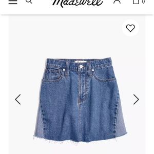 Madewell rigid denim a line mini skirt